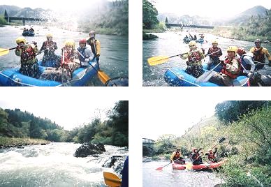 前回のラフティングのようす