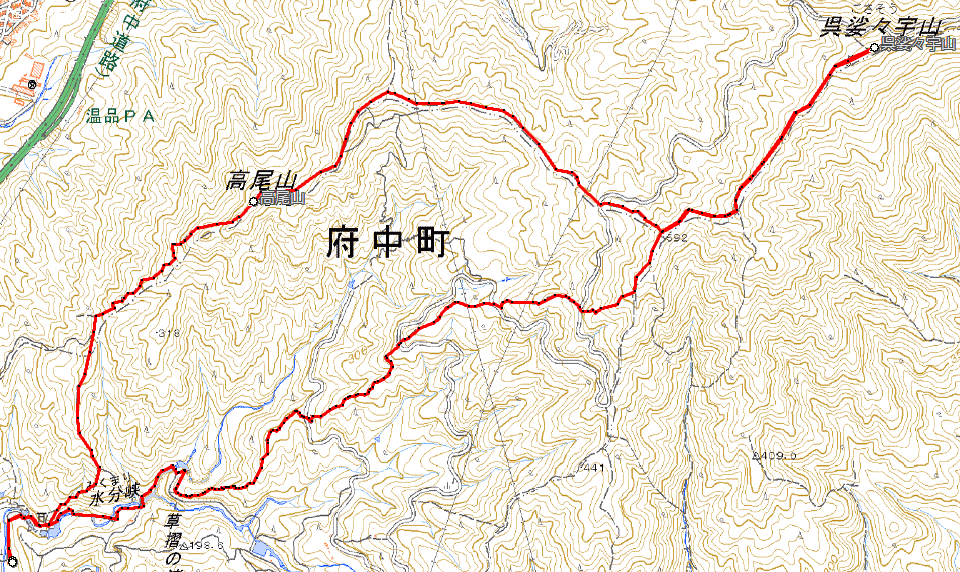 2呉娑々宇山～高尾山ルート地図 - コピー